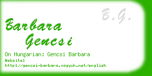 barbara gencsi business card